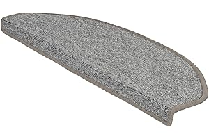 casa pura London Stair Mats Set of 15 11 Colours Neatly Linked Strong Attachment Stable Angle Rail / Colour Light Grey Semicircular