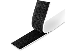 Scratch Autocollant Double Face, Bande Scratch, Scratch Adhésif, Alternatives aux clous et aux vis, Pour Installation intérieure et Faits à la Main 2 cm x 1.8 m Noir