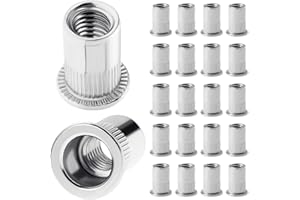 Moendergo 100PCS Tuerca Remachable M8 Tuercas Remachables de Acero Inoxidable Tuerca Remachable Roscada Cabeza plana roscada remache Nutsert Cap (M8)