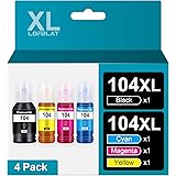 LOFBLAT 104 Compatibili per Epson 104 Inchiostro Multipack per EcoTank ET-2710 ET-2712 ET-2711 ET-2714 ET-2715 ET-4700 ET-272