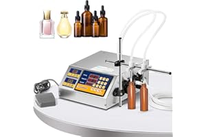 Hanchen Liquid Filling Machine 700ML/Min/Head Digital Speed Control Peristaltic Pump for Perfume Water Juice Thick Essential Oil (2 Head)