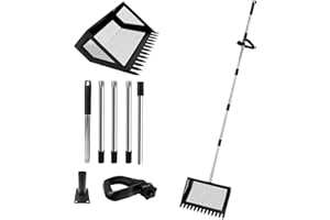 JAOGAUS Pala per Escrementi di Pollo con Manico in Gomma, Paletta per Lettiera per Gatti in Lega di Alluminio Lunga 170 cm, Pala per Letame di Pollo con Grande Testa Della Pala, Adatta per Pollai