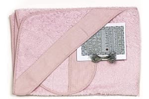 Ti TIN | Cape de Bain pour Bébé avec Point de croix, 100x100 cm | Serviette de Bain Douce, Confortable, Absorbante - 90% Coton, 10% Polyester - Tissu Éponge - Couleur Unie (Rose) - 340g/m²