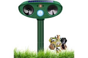 PEHTIY Ultrasonic Animal Repellent,Solar Powered Animal Scarer Repellent Cat Deterrents for Gardens with PIR Motion Sensor, Waterproof Animal Deterrent Pest Repeller for Cats, Dogs, Wild Animals