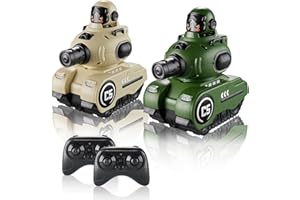 QQCHGOL RC Battle Tanks with Infrared System and Sound Effects, RC Army Combat Vehicle Toy, Battle Tanks with HP Station for Boys & Girls Age 6-12, Christmas Birthday Gifts for 6-12 Year Kids, 2 Pack