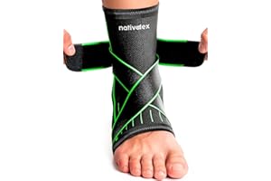 NativoDex Ankle Support Brace – Adjustable Ankle Compression for Sprains, Plantar Fasciitis, Achilles Tendonitis, Ligament Injuries – Breathable Foot Brace for Men & Women