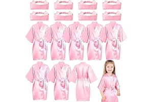 TESIN 8 accappatoi per bambine con fascia per capelli, per feste termali, feste di compleanno, feste di compleanno