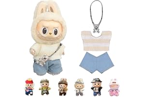 GIAONLGY Vêtements de poupée Labu 17 cm - Ensemble Stylé Sweat à Capuche, Peluche Douce, DIY, Idéal pour Collectionneurs et Cadeaux Enfants (G)
