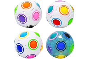 lunaoo Magic Ball, Rainbow Puzzle Ball Würfel, 4 Stück Magie Regenbogen Ball Spielzeug für Kinder