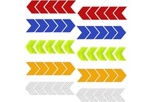 LBB＆ZQQ 50 PCS Reflective Stickers Waterproof Reflective Safety Stickers Warning Night Visibility Adhesive Stickers Reflector Stickers Reflective Tape for Bicycle Motorcycle Cycling Vehicle