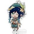 YJacuing Genshin Impact Cute Acrylic Keychain Figure, Multi, Medium