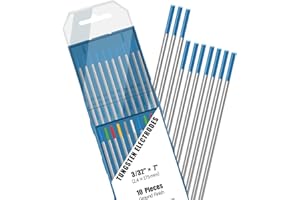 S SIMDER SSIMDER WL20 TIG Welding Tungsten Electrode 2% Lanthanted TIG Tungsten 3/32" x 7" (Blue WL20/EWLa-2) 10-Pack