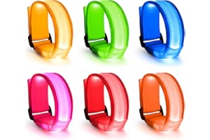 KATELUO 6 Stück LED Armband, Leuchtarmbander für Kinder und Erwachsene, LED Blinkende Armbänder Glühen in der Dunklen, Leucht Armbänder Lichtband für Raves Konzert Camping Hochzeit Sportereignisse Party