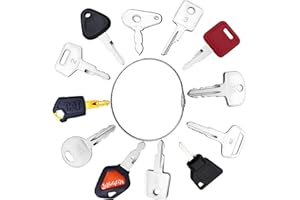 12Pcs Universal Ignition Starter Switch Spare Keys Set, Heavy Duty Plant Dumper Digger Machine Keys, Compatible with JCB/Thwa