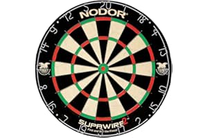 WINMAU Nodor Supawire 2 - Diana de cerdas de tamaño reglamentario con Anillo de números móvil y Kit para Colgar, Color Negro