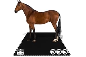 KARAT Puzzle Tapis d'écurie en caoutchouc – 182 x 122 cm – Tapis en caoutchouc imperméable avec drainage – Pour écurie, boîte à chevaux, paddock, tapis pour chevaux, pontiac (interlock des deux côtés)