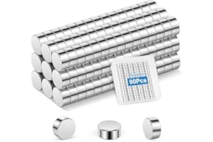 Wzone 90PCS Magneti Neodimio, 6x3 mm Rotondo Calamite Potenti Mini Calamita Frigorifero per Frigo Lavagna Artigianato Lavagna Magnetica Cucina Casa