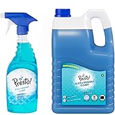Amazon Brand - Presto! Glass & Household Cleaner - 5 L & 500 Ml Spary Pump|Multi-Purpose Glass, Car, Kitchen and Household Cl