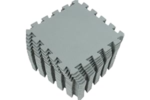 Yostrong® EVA Espuma Alfombra Puzzle Bebe Acolchada | Manta Juegos Gateo Bebes | Suelo Gimnasio de Goma Esterilla Fitness, 25 Piezas. Gris. YOC-Lb25N