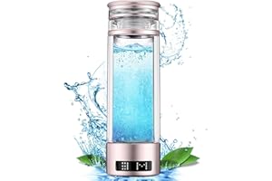 ZHJSHOU ZHUSHOU Wasserstoff Wasserflasche Tragbare Wasserstoff Wassergenerator,Wasserstoff Wasserionisator Maschine mit SPE PEM Technologie für Heimreisen,Übung,Bis zu 6000PPB(Gold, 350 ml)