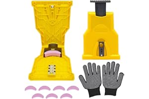 YHSKJCD Chainsaw Sharpener, Fast Chain Saw Sharpener Tool, Chainsaw Sharpening Kit with 7 Pcs Stone Grinder, Fits for 14in, 16in, 18in, 20in Two-Hole Chainsaw Bar