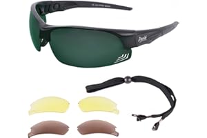 Rapid Eyewear Edge Black SUNGLASSES FOR GOLF Players with Interchangeable Polarised, Mirror & Low Light Lenses. Glasses For Men & Women. Anti Fog. UV400 Protection