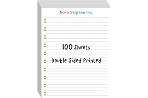 GETHELUD 100 Sheets Papel de escritura reglado, impresión doble cara Papel de escritura reglado de salto de línea con líneas punteadas Espaciado de líneas de 2.5cm Papel de práctica de escritura a mano