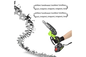 CQWLKEJ 2 Pack Chainsaw Chain for 6 Inch Bar, Mini Chainsaw Chain 6 Inch Replacement Guide Saw Chain for 6 inch, 3/8" LP Pitch .043'' Gauge 27 Drive Links Fits for Chainsaw 6 Inch