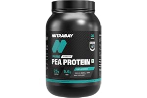 Nutrabay Pure Pea Protein Isolate - 25.69g Protein, 5.6g BCAA, Designed for Meal Supplementation, Easy to Digest Plant Protein for Muscle Growth & Recovery - 1 Kg Unflavoured, 30 Servings