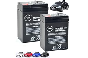 AXPOWER INSPIRATIONAL TECHNOLOGY EMPOWERING PEOPLE Rechargeable Batteries for Kids Electric Ride-On Cars & Motorbikes | 2 × 6V 4.5Ah Battery Set | Replacement Power Pack for Ride-On Vehicles