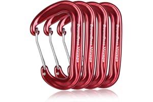 iBasingo Mosquetones Sin Bloqueo Clip Tipo D De Servicio Pesado 12KN Ganchos De Aluminio Clips Quickdraw Wiregate Gancho para Hebilla De Mochila Camping Hamaca Senderismo Herramienta De Pesca BV1026