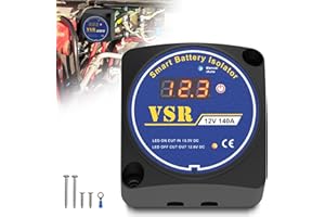 UCKASAYFY Split Charge Relay 12V 140Amp Manual and Auto modes Voltage Sensitive Relay VSR Compatible with RV Marine Car Vehicle Truck Caravan Off-road Camper Yacht ATV UTV, Not Fit for lithium batteries