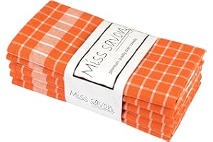 MISS SAVON Strofinacci Cucina Set di 5 Canovacci Cucina Cotone 100% Stracci Cucina Set Strofinacci Cucina Arancione di Alta qualità (Arancione, Set da 5)