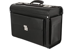 BOWATEX - DERMATA Sehr Große XL Pilotenkoffer Bowatex Aktenkoffer Business Koffer Schwarz 52cm