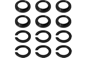 TOPBELIEF 12 Pack Plastic Lampshade Reducer Ring, E27 to E14 Lamp Shade Reducer Ring, Socket Replacement Rings, Lamp Fittings Adapter, Fitting Lampshade Washer Adaptor Black