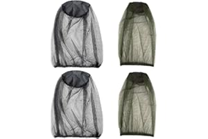 WXNPA 4 Pezzi Anti-zanzara Cappello della Protezione, Zanzariera Cappello, Proteggere Gli Amanti Esterni da Moscerino Zanzara Zanzariera e Altre Mosche, Leggeri e Resistenti (Nero+Verde)