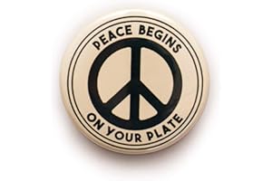 STRAND CLOTHING Spilla a bottone vegano – Veggie Peace Sign Animal – Pick and Mix o Gift Set