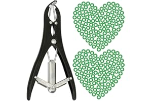 MUALROUS Pinza per Castrazione per Animali con 200 Anelli in Gomma per Castratura Maiale Bovino Pecora Capra Strumento di Castrazione Strumento Chirurgico Veterinario per Animali