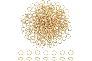 PH PandaHall 360pz Anelli Aperti di Salto Oro 8mm Anellini Aperti in Ottone, Anellini per Bigiotteria Ganci Chiusure di Gioielli per Bracciali Collane Orecchini Ciondoli Fai Da Te