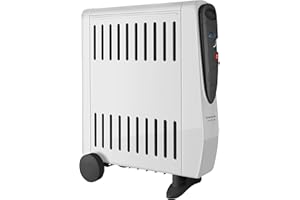 Taurus Tuareg 2500 - Radiateurà bain dʼhuile 2500W, 3 niveaux de puissance, Double effet : radiation et convection, Thermostat, Humidificateur intégré, Poignée et roues, Rangement de câble, Gris