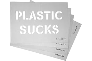 stencity Spray-Vorlage Klimaschutz Set - Sprüh-Schablone für Kreide-Spray - Klima-Schablonen für Spray-Dosen (5er-Set Klima)