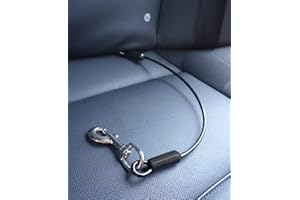 Leash Boss Dog Car Seat Belt Restraint - No-Chew Heavy Duty Car Seatbelt for Pets - 5 Sizes - Coated Steel Rope to Prevent Chewing (21 in)
