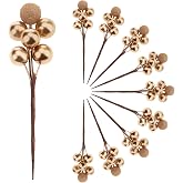 Pack of 10 Glitter Fake Artificial Gold Berries Christmas Tree Decoration Foam Flower Wedding Party Props