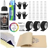 HAWINK Tattoo Kit with 5 Synthetic Skin Tattoo 30ml Cream Tattoo 5 Tattoo Paper Full Transfer Tattoo Supplies for Beginners a