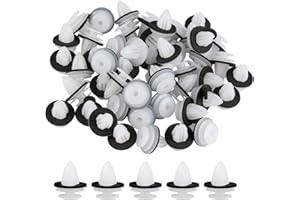 MIUNPRI Car Trim Clips Plastic Fasteners 50 pcs, Universal Auto Panel Fixing Clips Plastic Push Rivets Car Door Retainer Mounting Clips for Car Boots Interior Doors Bumper, White Auto Parts
