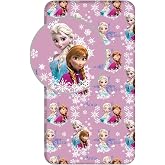 Disney Frozen Elsa Anna Children's Single Fitted Sheet, 100% Cotton, Size 90 x 200 cm