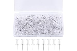 NATUCE 180 pcs Puntine da Disegno Trasparenti, Puntine per Lavagna Sughero, Puntine per bacheca in sughero, Spilli per lavagna, in Testa di Plastica con Punta in Acciaio (Trasparenti)