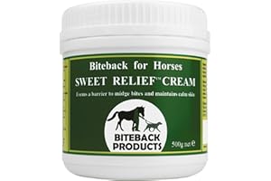 Biteback Products 'Sweet Relief' Midge Barrier & Skin Support Cream - Powerful Fly & Insect Barrier with Benzyl Benzoate for Horses - Essential Horse Product Midge Guard & Skin Protection - 500g