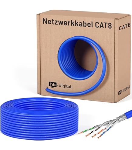 30M Cat7 Câble Réseau Ethernet Rj45, Cat 7 Stp 100% Cuivre, Câble Plat