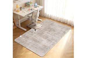 NujorWarm Graphen Elektrischer Heizteppich Weicher Plüsch Beheizbare Teppich Beheizter Fußmatte für Büro Raumheizung Bodenheizung Matte mit Timer Schnelle Heizung Heated Rug 220V 90 * 140cm WS